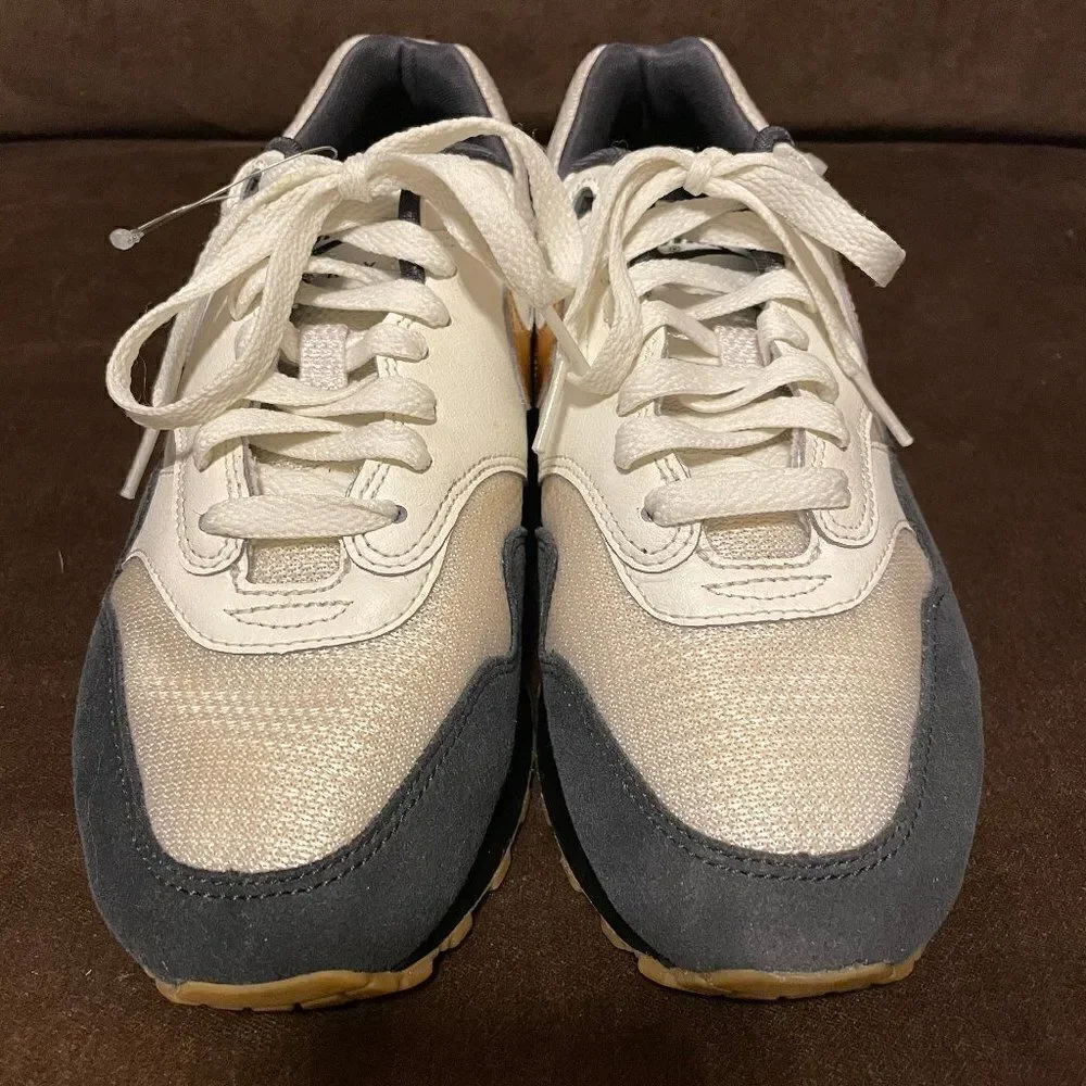 NEW NIKE iD Factory Custom Air Max 1 Womens 8 US 39 EUR Navy Gold Gum A00864-972